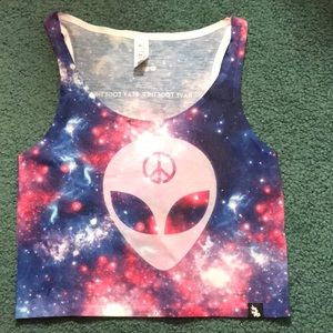 Galaxy Alien Babe Crop Top